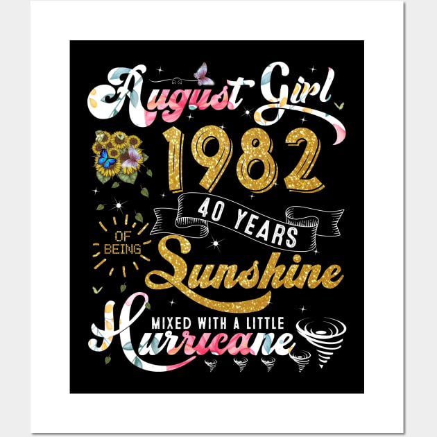 Vintage August Girl 1982 Limited Edition 40th Birthday Wall Art by TeeBlade